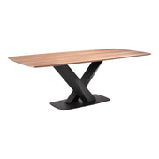 Everett Contemporary Dining Table in Matte Black Finish and Walnut Top - Furniture City (CA)l