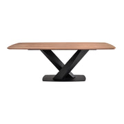 Everett Contemporary Dining Table in Matte Black Finish and Walnut Top - Furniture City (CA)l