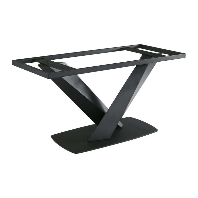 Everett Contemporary Dining Table in Matte Black Finish and Walnut Top - Furniture City (CA)l