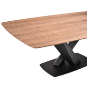 Everett Contemporary Dining Table in Matte Black Finish and Walnut Top - Furniture City (CA)l