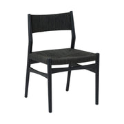 Erie Black Woven Paper Cord and Wood Dining Chairs - Set of 2 - Furniture City (CA)l