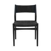 Erie Black Woven Paper Cord and Wood Dining Chairs - Set of 2 - Furniture City (CA)l