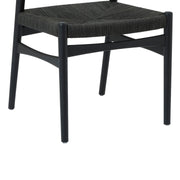 Erie Black Woven Paper Cord and Wood Dining Chairs - Set of 2 - Furniture City (CA)l