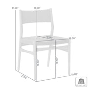 Erie Woven Paper Cord and Oak Wood Dining Chairs - Set of 2 - Furniture City (CA)l