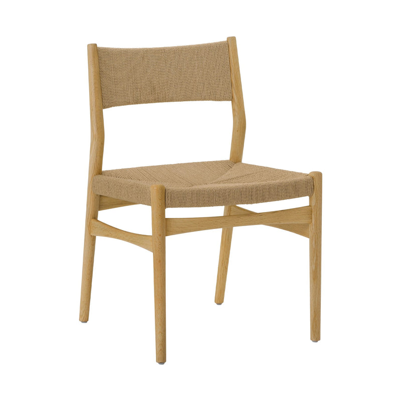 Erie Woven Paper Cord and Oak Wood Dining Chairs - Set of 2 - Furniture City (CA)l
