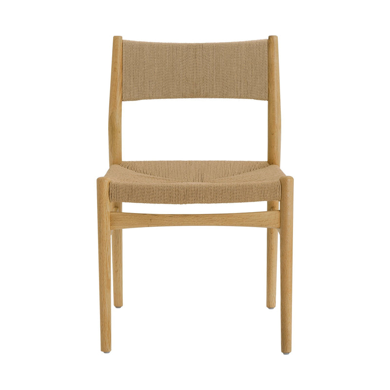 Erie Woven Paper Cord and Oak Wood Dining Chairs - Set of 2 - Furniture City (CA)l