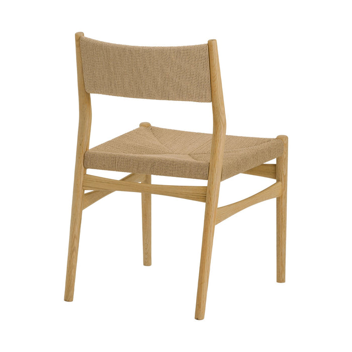 Erie Woven Paper Cord and Oak Wood Dining Chairs - Set of 2