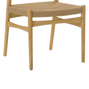 Erie Woven Paper Cord and Oak Wood Dining Chairs - Set of 2 - Furniture City (CA)l