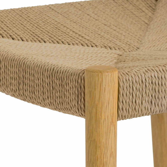 Erie Woven Paper Cord and Oak Wood Dining Chairs - Set of 2