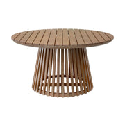 Escondido Outdoor Patio Round Dining Table in Light Eucalyptus Wood - Furniture City (CA)l