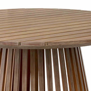 Escondido Outdoor Patio Round Dining Table in Light Eucalyptus Wood - Furniture City (CA)l