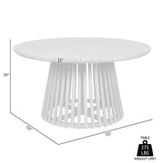 Escondido Outdoor Patio Round Dining Table in Light Eucalyptus Wood - Furniture City (CA)l