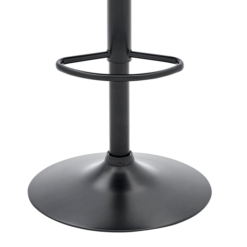 Etienne Adjustable Swivel Gray Faux Leather and Black Metal Bar Stool - Furniture City (CA)l