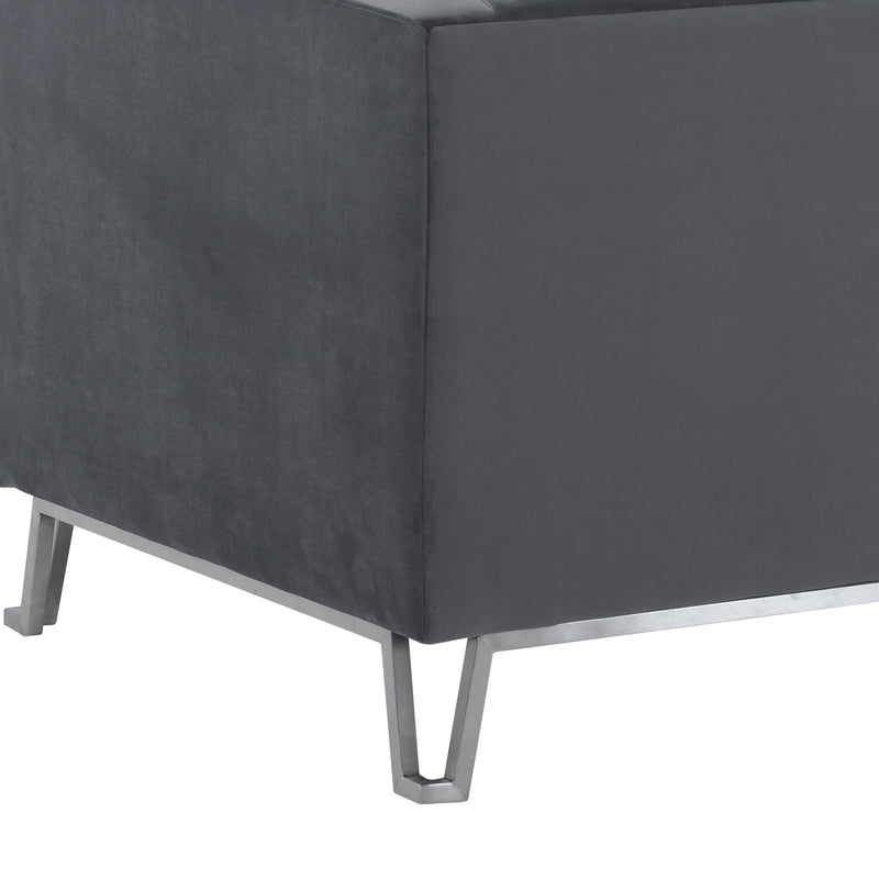 Everest Gray Fabric Upholstered Sofa Accent Chair with Brushed Stainless Steel Legs - Furniture City (CA)l