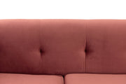 Everest 90" Blush Fabric Upholstered Sofa with Brushed Gold Legs - Furniture City (CA)l
