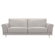 Everly Contemporary Sofa in Genuine Dove Gray Leather with Brushed Stainless Steel Legs - Furniture City (CA)l