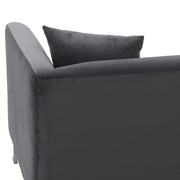 Everest 90" Gray Fabric Upholstered Sofa with Brushed Stainless Steel Legs - Furniture City (CA)l