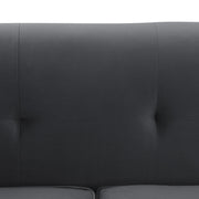 Everest 90" Gray Fabric Upholstered Sofa with Brushed Stainless Steel Legs - Furniture City (CA)l