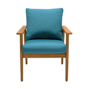 Eve Outdoor Teak Wood Lounge Chair with Teal Olefin - Furniture City (CA)l