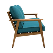 Eve Outdoor Teak Wood Sofa with Teal Olefin - Furniture City (CA)l
