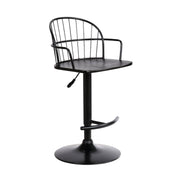 Edward Adjustable Black Wood and Metal Barstool - Furniture City (CA)l