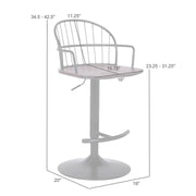 Edward Adjustable Black Wood and Metal Barstool - Furniture City (CA)l