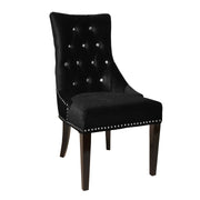 Carlyle Tufted Velvet Side Chair with Nailhead Trim in Black - Furniture City (CA)l