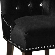 Carlyle Tufted Velvet Side Chair with Nailhead Trim in Black - Furniture City (CA)l