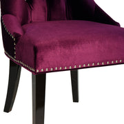 Carlyle Tufted Velvet Side Chair with Nailhead Trim in Purple - Furniture City (CA)l