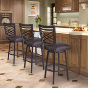 Fargo 26" Barstool in Auburn Bay finish with Brown Pu upholstery - Furniture City (CA)l