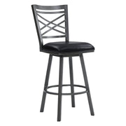 Fargo 26" Counter Height Metal Barstool in Mineral Finish with Black Faux Leather - Furniture City (CA)l