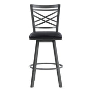 Fargo 26" Counter Height Metal Barstool in Mineral Finish with Black Faux Leather - Furniture City (CA)l