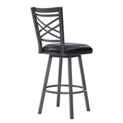 Fargo 26" Counter Height Metal Barstool in Mineral Finish with Black Faux Leather - Furniture City (CA)l