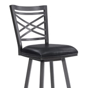 Fargo 26" Counter Height Metal Barstool in Mineral Finish with Black Faux Leather - Furniture City (CA)l