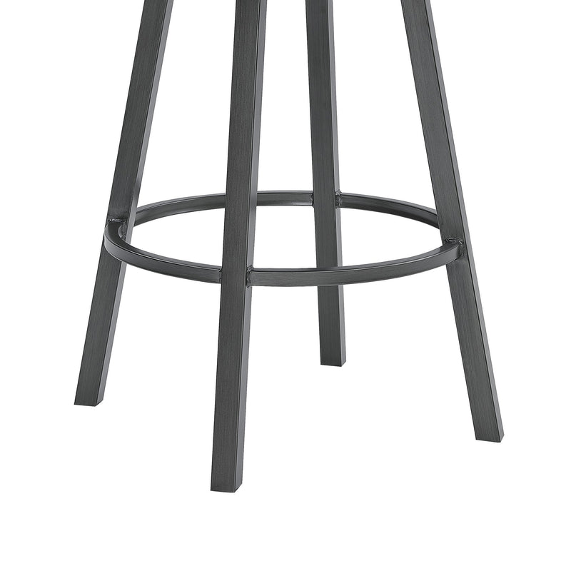Fargo 26" Counter Height Metal Barstool in Mineral Finish with Black Faux Leather - Furniture City (CA)l