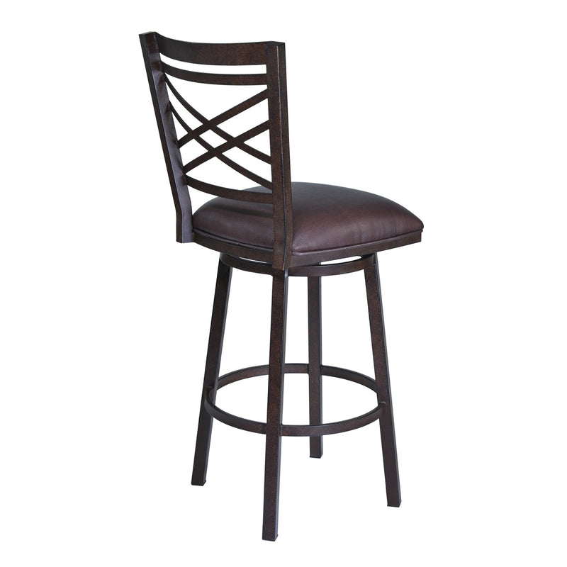 Fargo 30" Barstool in Auburn Bay finish with Brown Pu upholstery - Furniture City (CA)l
