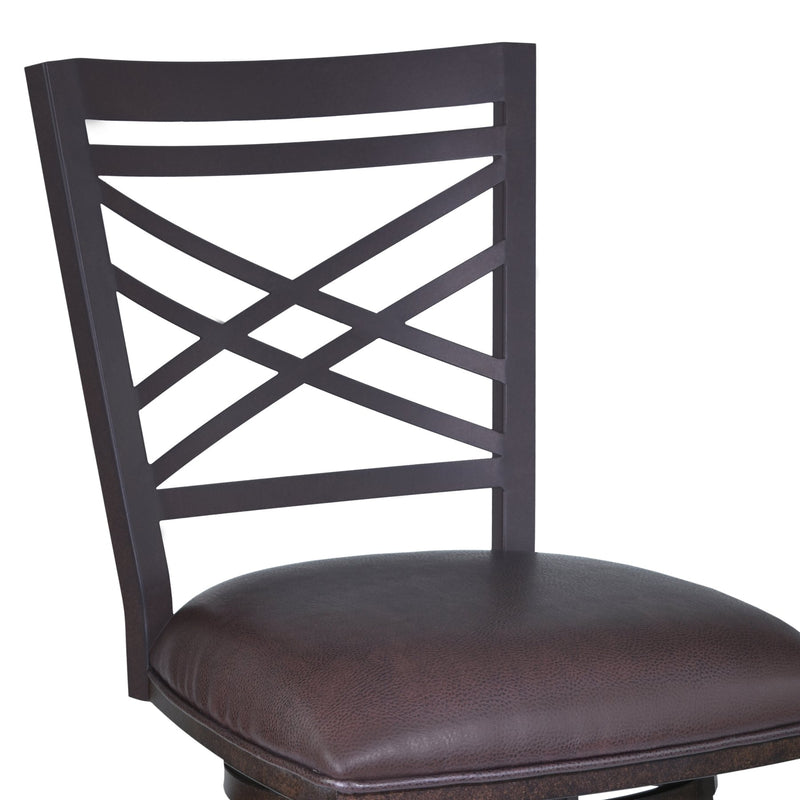 Fargo 30" Barstool in Auburn Bay finish with Brown Pu upholstery - Furniture City (CA)l