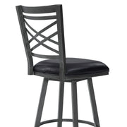 Fargo 30" Counter Height Metal Barstool in Mineral Finish with Black Faux Leather - Furniture City (CA)l