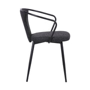 Francis Contemporary Dining Chair in Black Powder Coated Finish and Black Fabric - Furniture City (CA)l