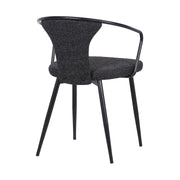 Francis Contemporary Dining Chair in Black Powder Coated Finish and Black Fabric - Furniture City (CA)l
