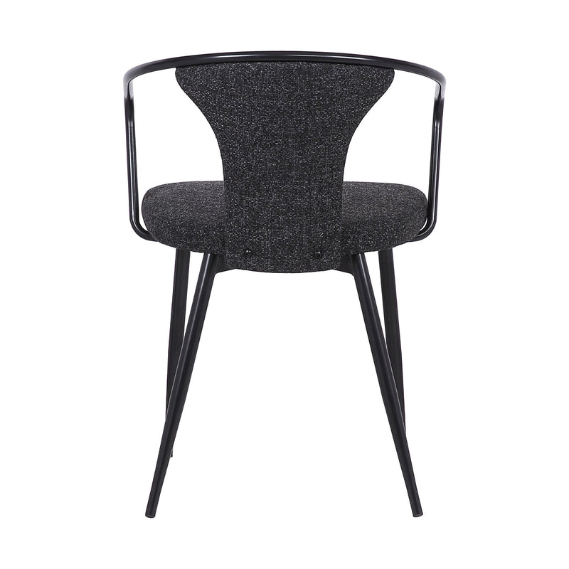 Francis Contemporary Dining Chair in Black Powder Coated Finish and Black Fabric - Furniture City (CA)l