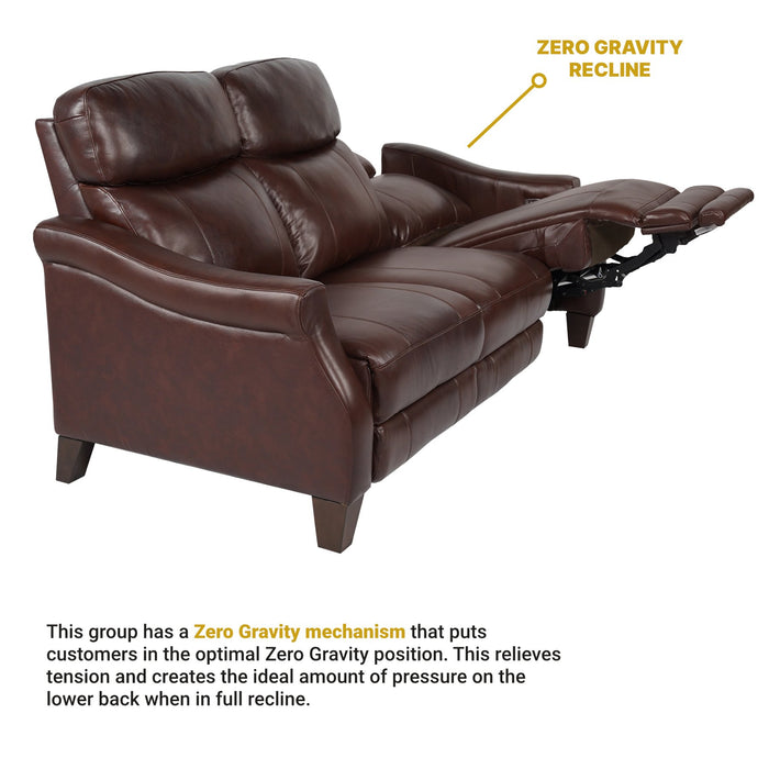 Felicity 84" Zero Gravity Power Reclining Sofa in Chocolate Leather