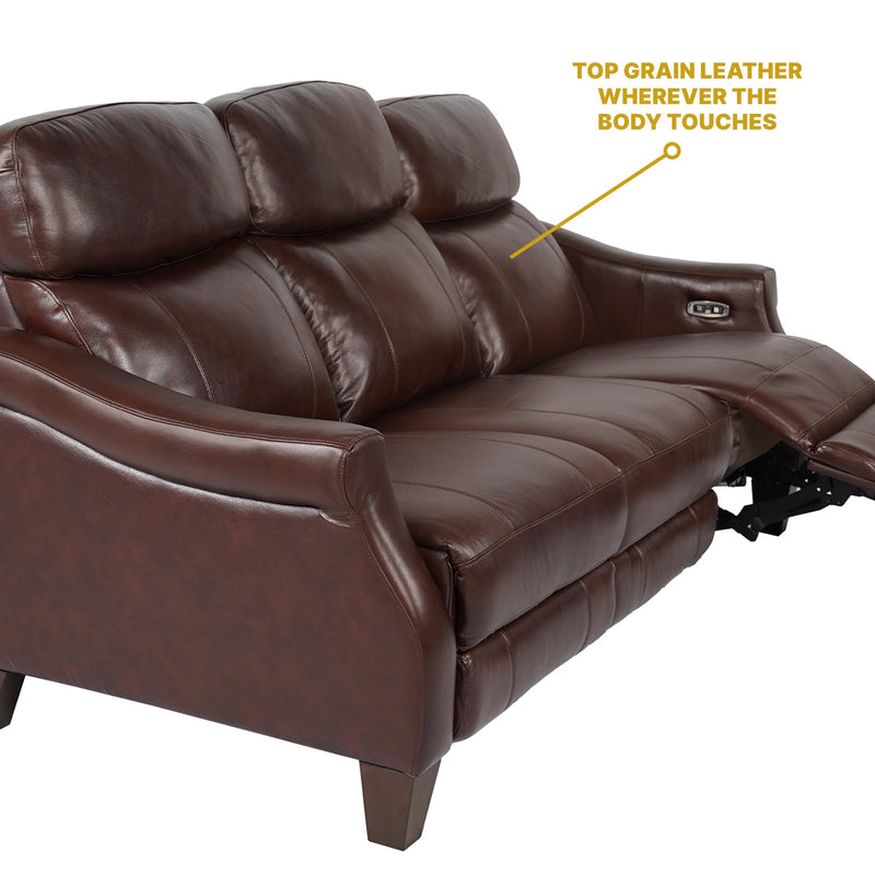 Felicity 84" Zero Gravity Power Reclining Sofa in Chocolate Leather - Furniture City (CA)l