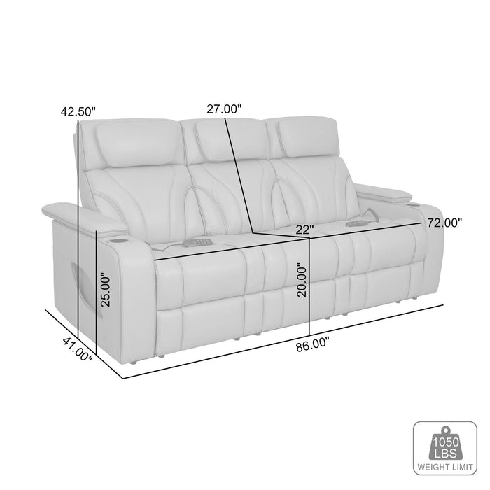 Felicity 84" Zero Gravity Power Reclining Sofa in Chocolate Leather