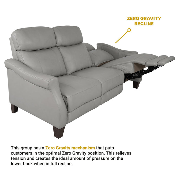 Felicity 84" Zero Gravity Power Reclining Sofa in Silver Leather