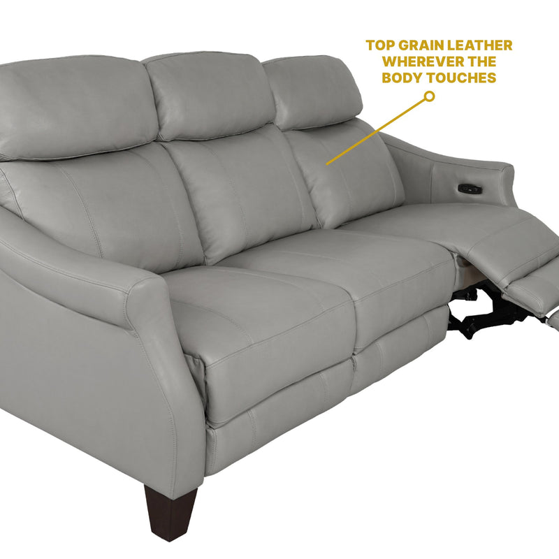 Felicity 84" Zero Gravity Power Reclining Sofa in Silver Leather - Furniture City (CA)l