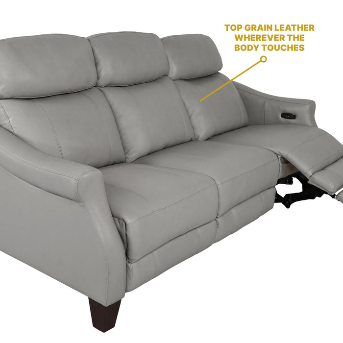 Felicity 84" Zero Gravity Power Reclining Sofa in Silver Leather