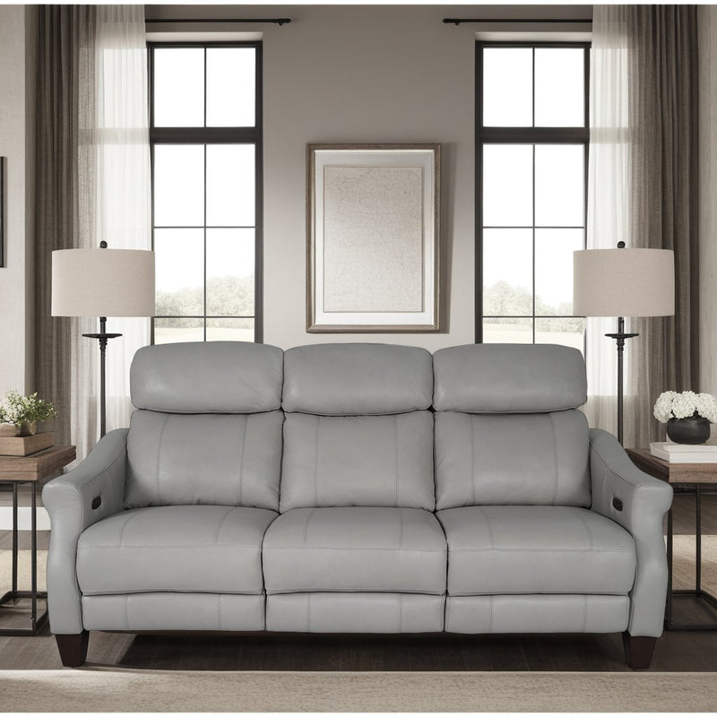 Felicity 84" Zero Gravity Power Reclining Sofa in Silver Leather - Furniture City (CA)l