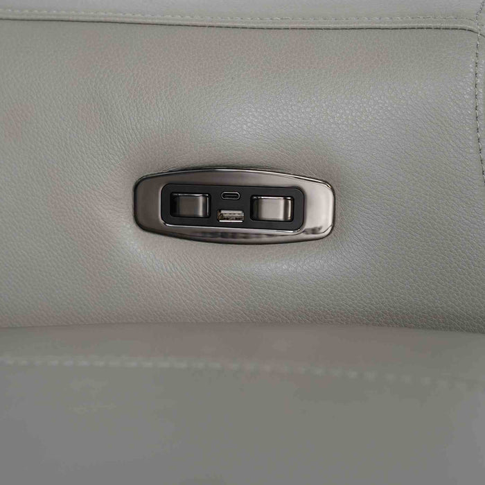 Felicity 84" Zero Gravity Power Reclining Sofa in Silver Leather