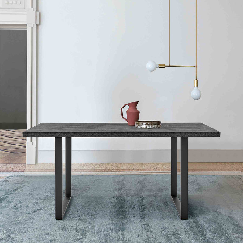 Fenton Dining Table with Charcoal Top and Black Base - Furniture City (CA)l